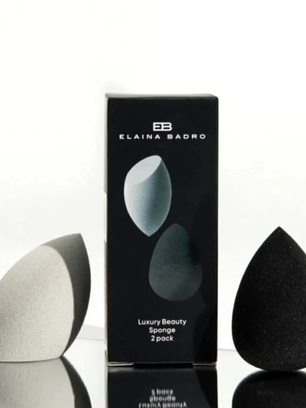 ELAINA BADRO 2p Luxury Sponge Set Gay Black NIB $22